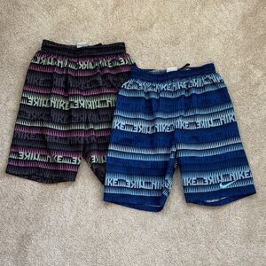 Nike Striped Swim Shorts Duo - Black and Blue